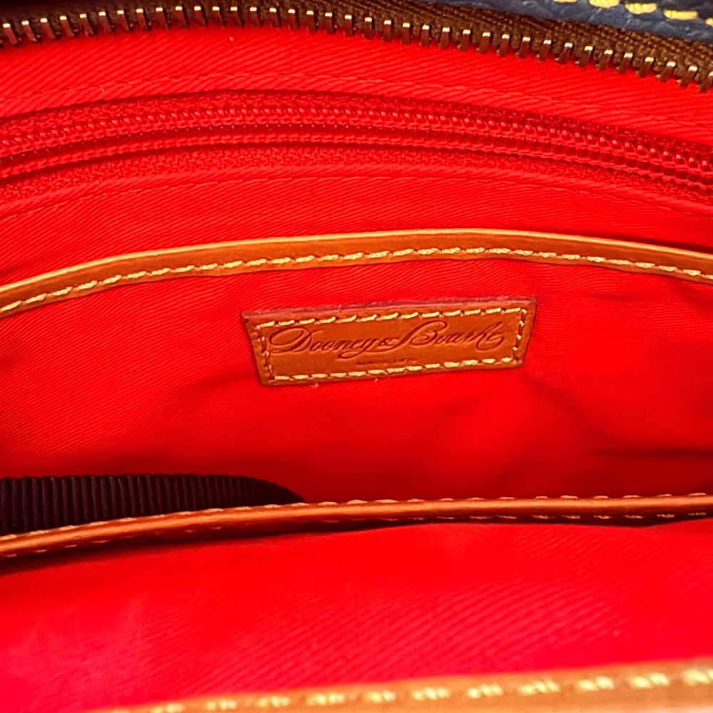 Vintage Dooney & Bourke Navy and Tan Satchel - Picture 3 of 3